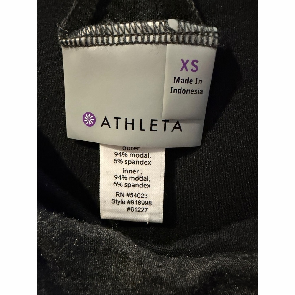 Athleta Reversible Black & Gray Draped Ruched Modal Stretch Dress XS Travel - Picture 8 of 10